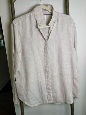 J. Crew Natural Linen-Blend Button-Down Shirt